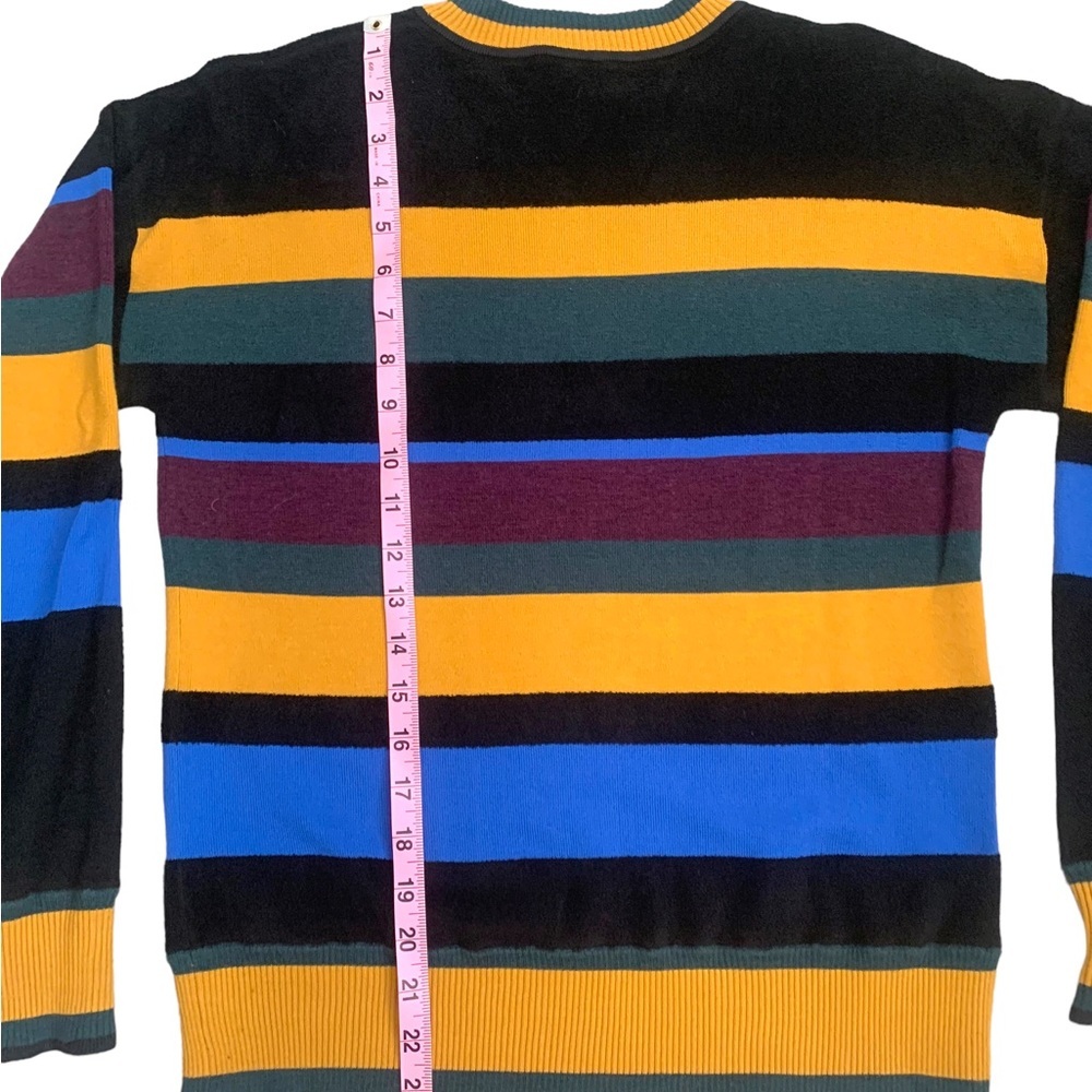 Grey Jason Wu Multicolored Striped Crew Neck Swea… - image 5